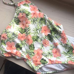 Floral Hawaiian one piece bikini